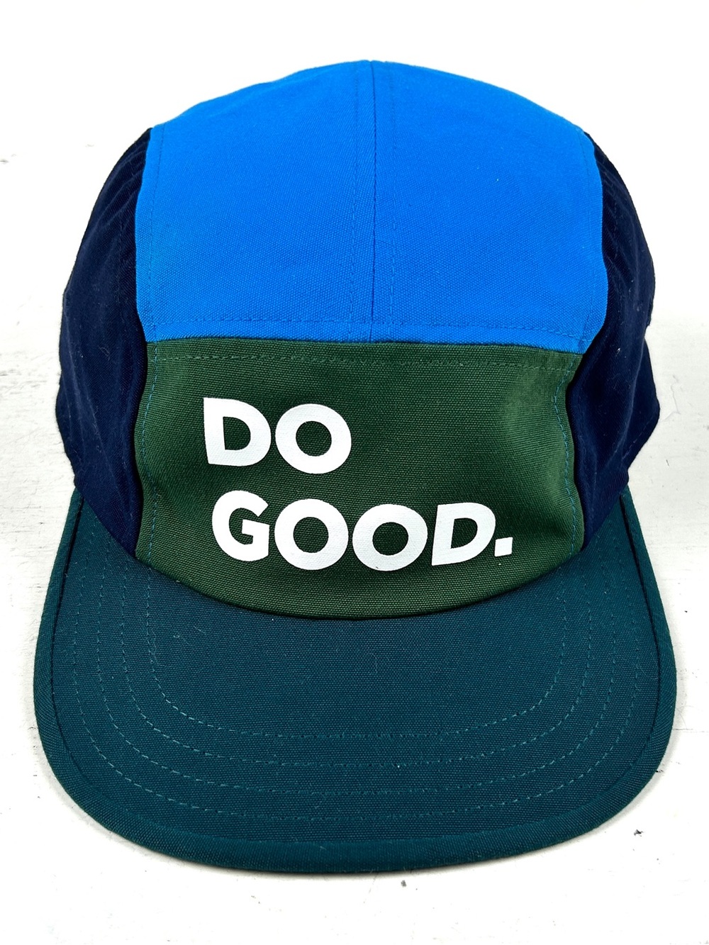 Cotopaxi “DO GOOD” 5 Panel Colorblock Strap Back Adjustable Cap/Hat Blue, Green